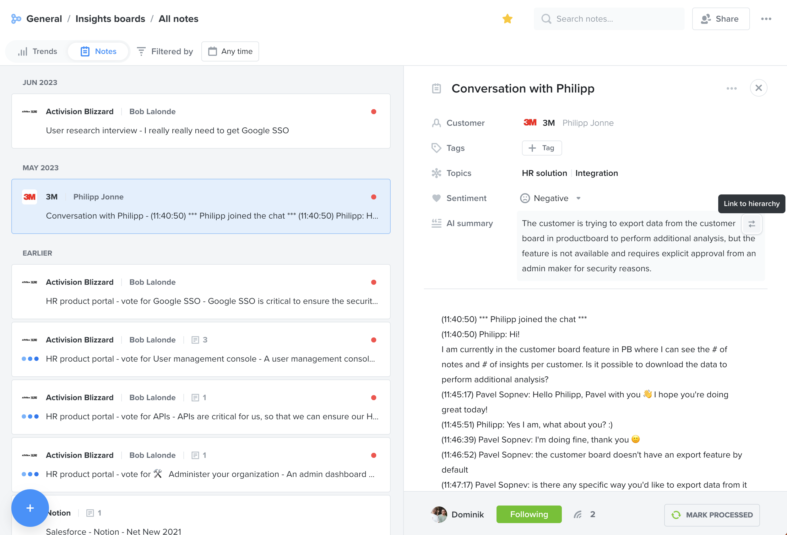 Link user feedback to related feature ideas using insights – Productboard  Support