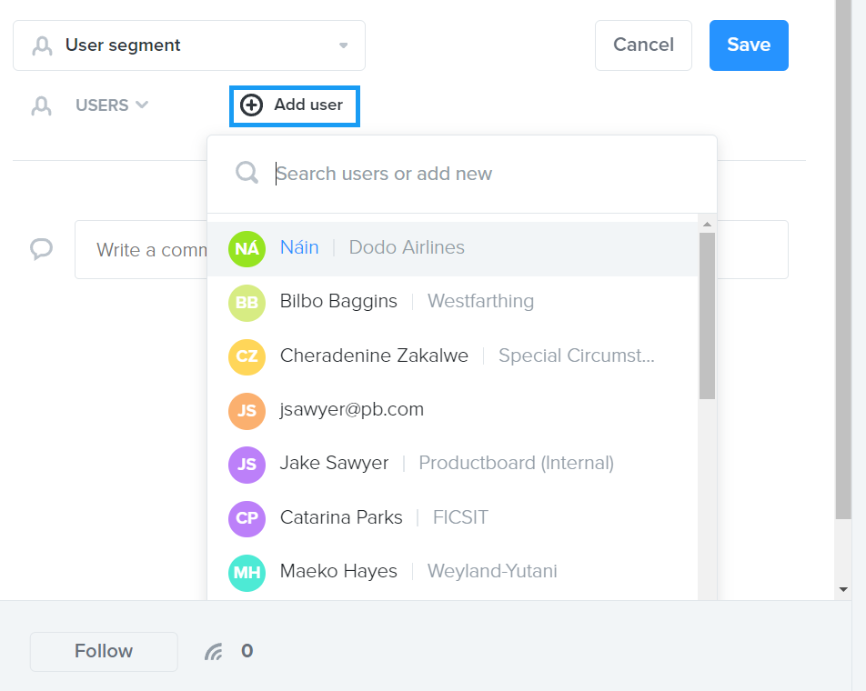Work with customer segments – Productboard Support